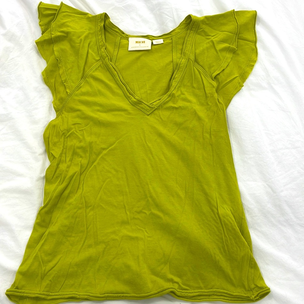 Anthropology Maeve Lime green top